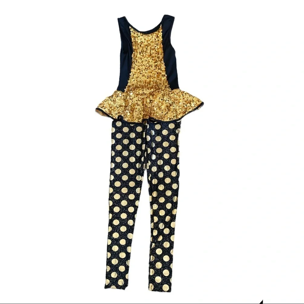WEISSMAN Gold digger hip hop jazz dance performance leotard costume size‎ 10/12